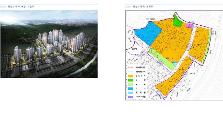 증산5재정비촉진구역 정비계획 조감도